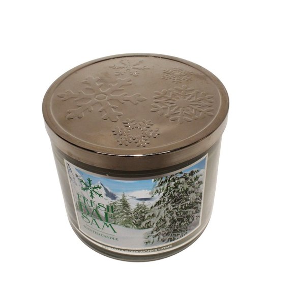 Bath Body Works Home FRESH BALSAM 3 Wick Candle, 14.5 oz NEW - Picture 2 of 6